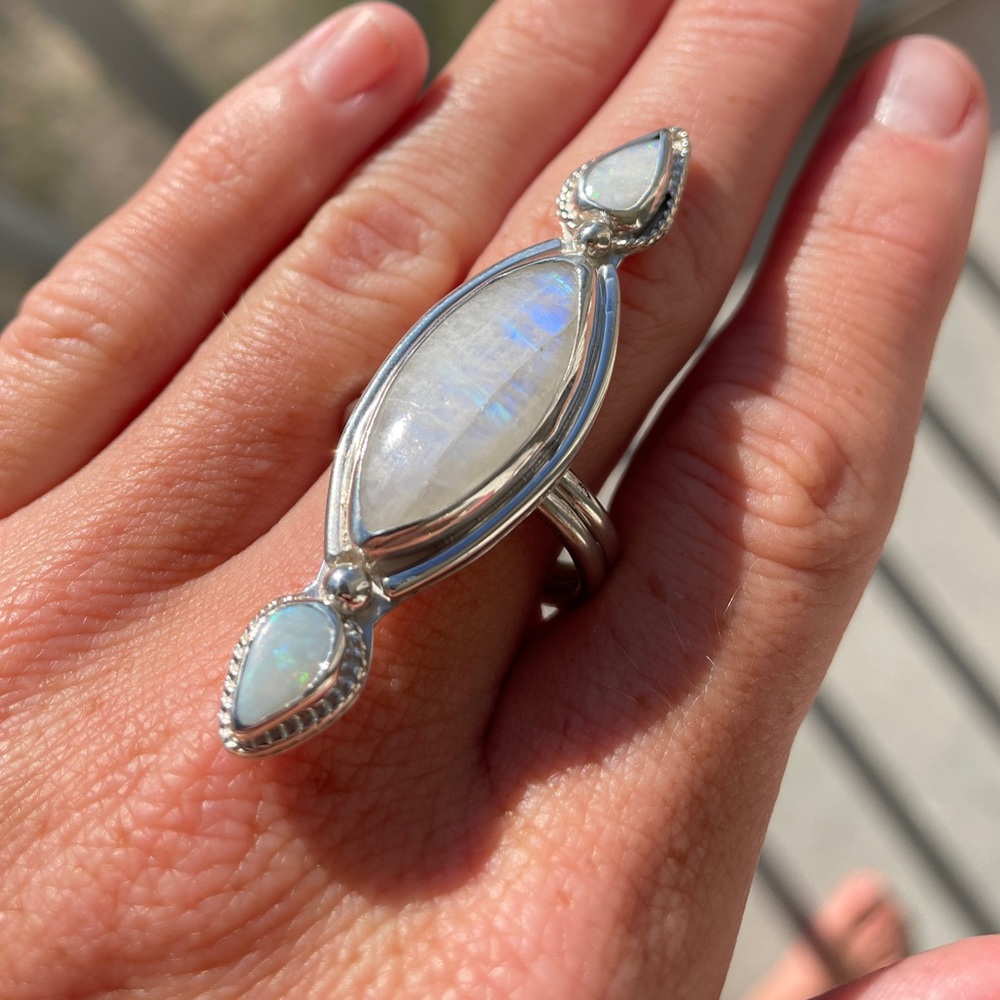 Artisan Moonstone & Opal Ring